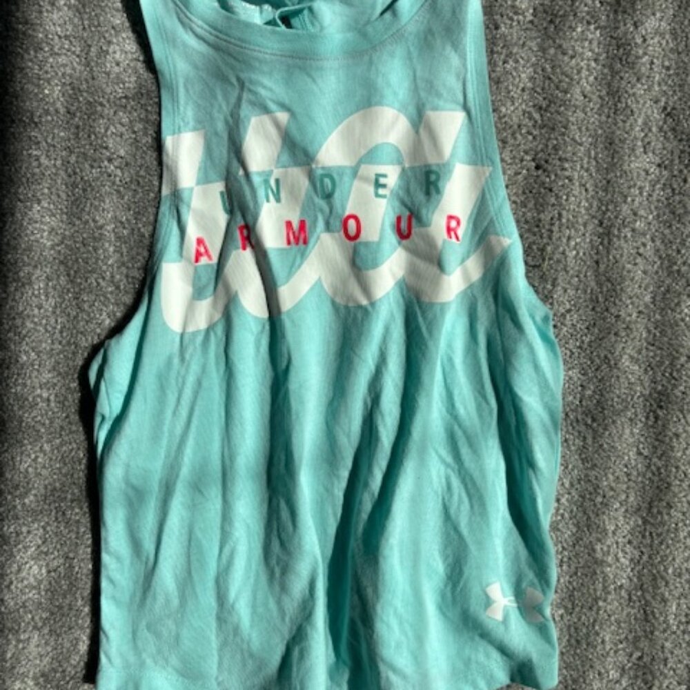 Girls Under Armour Open Back Tank Top Size Small
